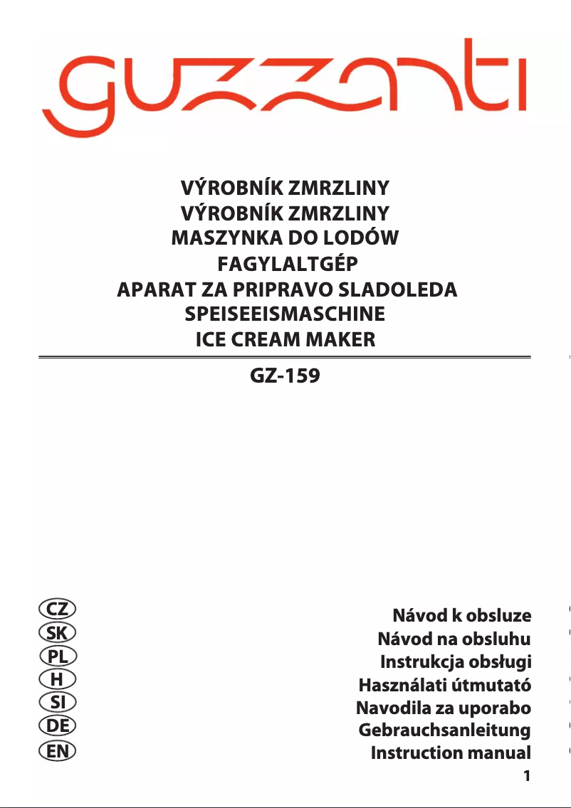 Page 1 de la notice Manuel utilisateur Guzzanti GZ-159