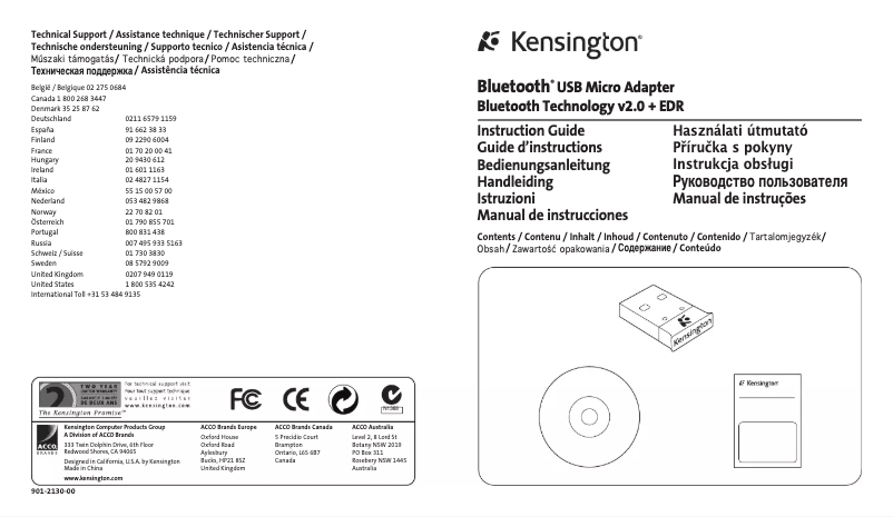 Page n°1 - Manuel utilisateur Kensington 33902EU