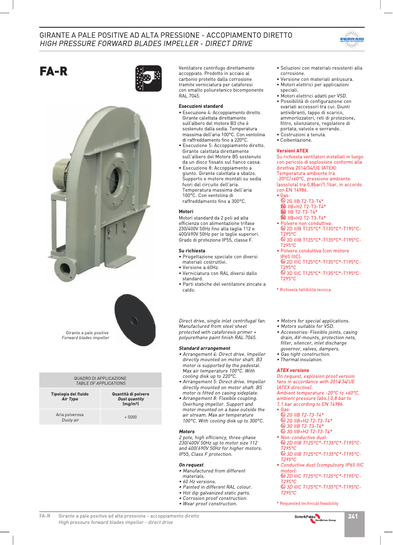 Page 1 de la notice Manuel utilisateur Soler & Palau FA-R