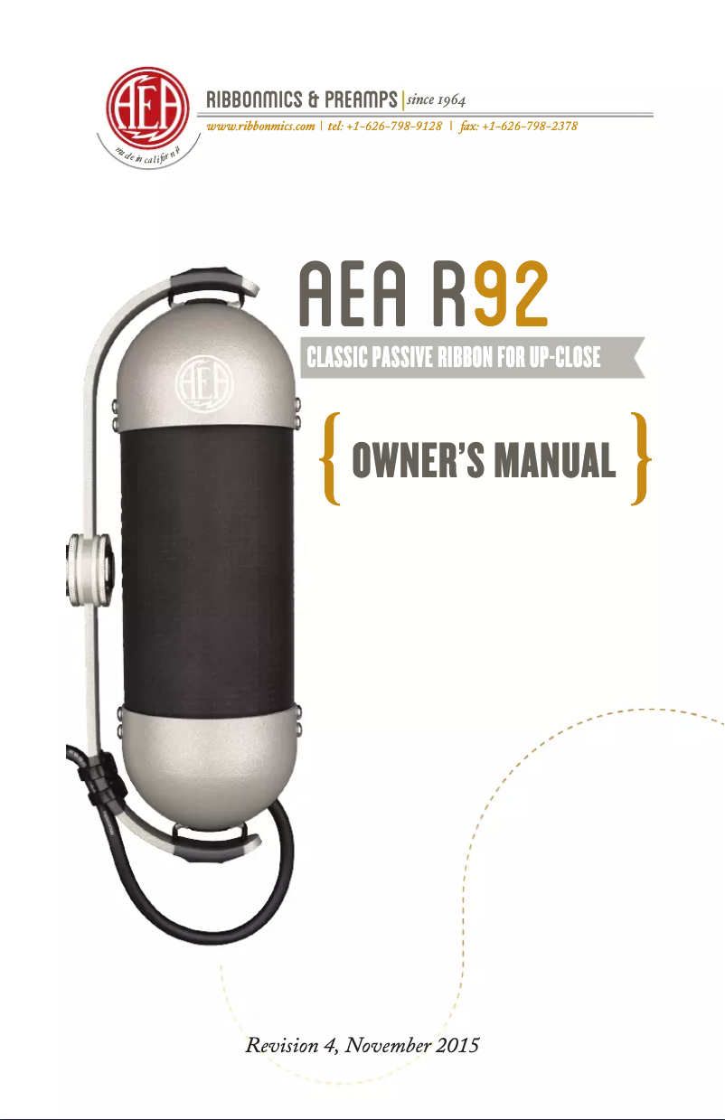 Image de la première page du manuel de l'appareil R92