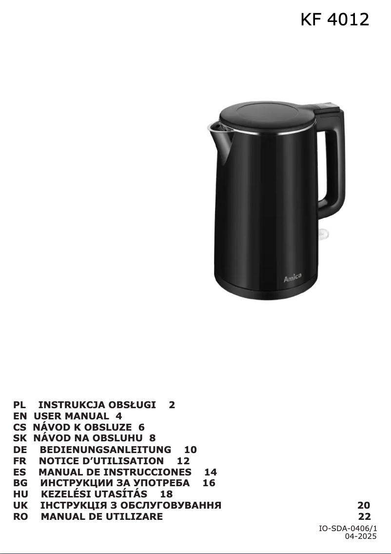 Image de la première page du manuel de l'appareil KF 4012