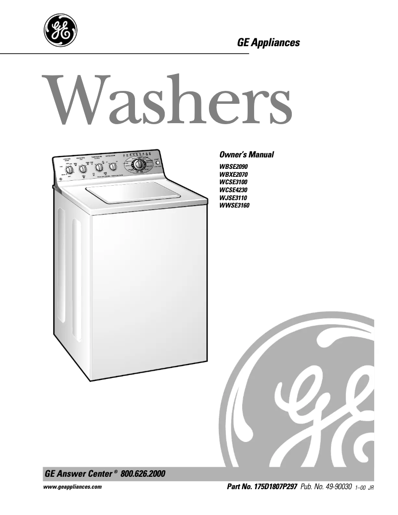 Image de la première page du manuel de l'appareil WCSE4230AWW