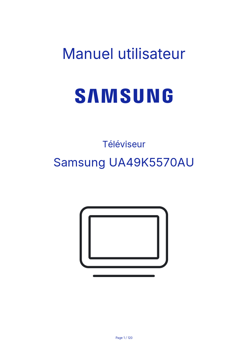 Image de la première page du manuel de l'appareil UA49K5570AU