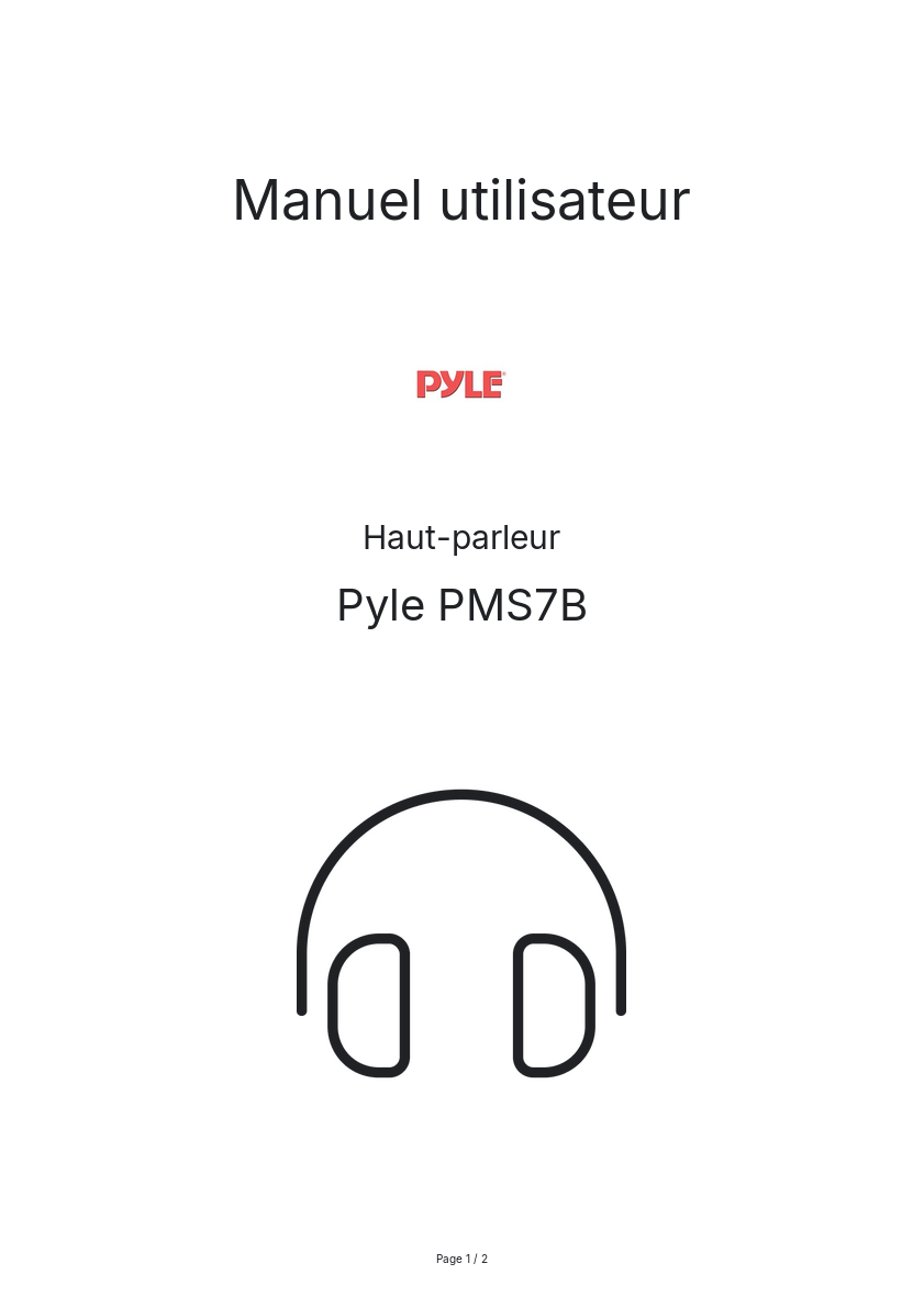 Image de la première page du manuel de l'appareil PMS7B
