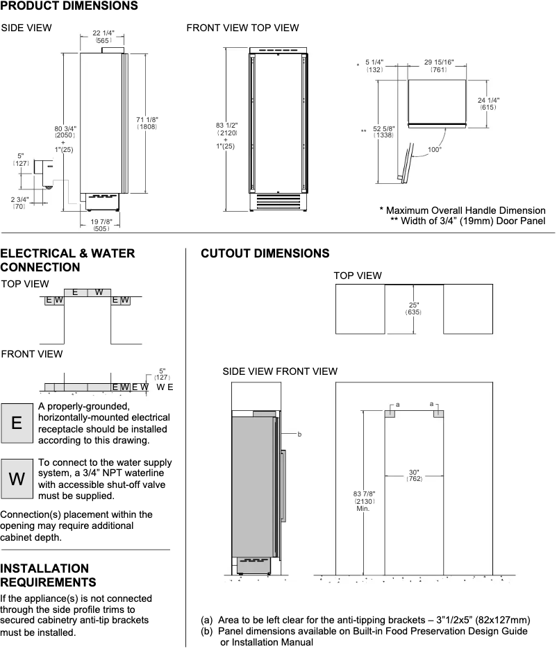 Page 1 de la notice Instructions / montage Bertazzoni REF30FCIPRL/23
