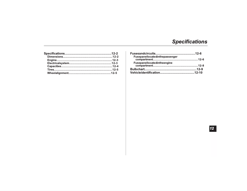 Image de la première page du manuel de l'appareil Impreza (2009)