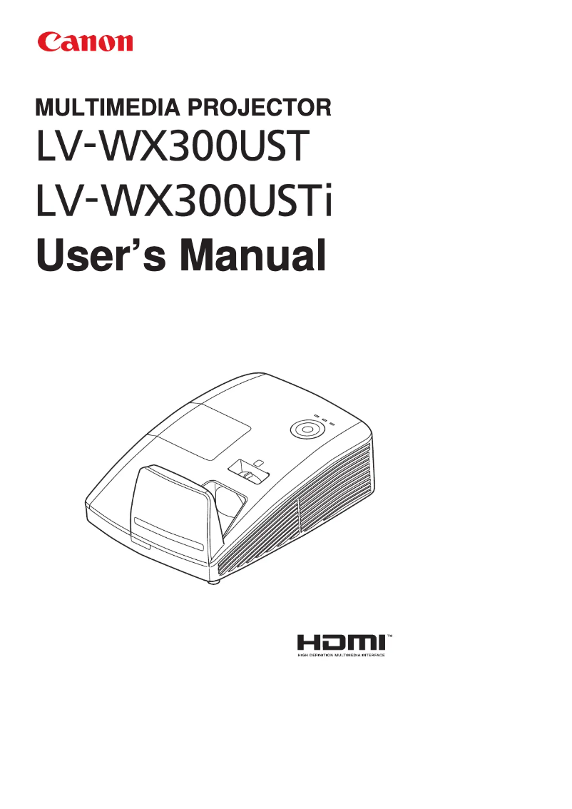 Image de la première page du manuel de l'appareil LV-WX300UST