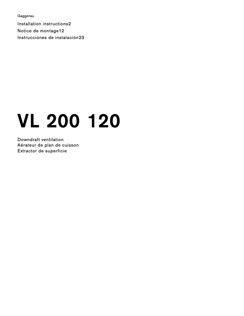 Image de la première page du manuel de l'appareil VL200120