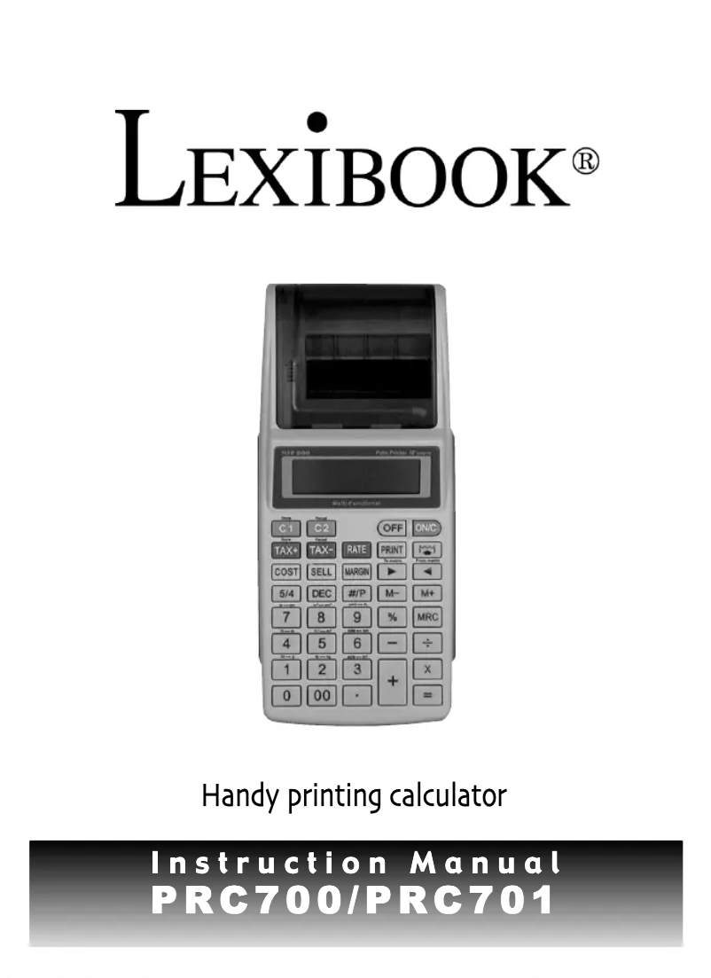 Page 1 de la notice Manuel utilisateur Lexibook PRC701