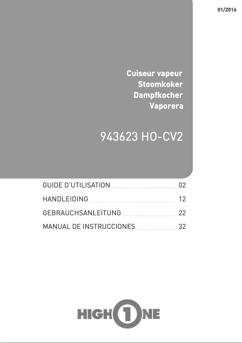 Page n°1 - Manuel utilisateur High One HO-CV2