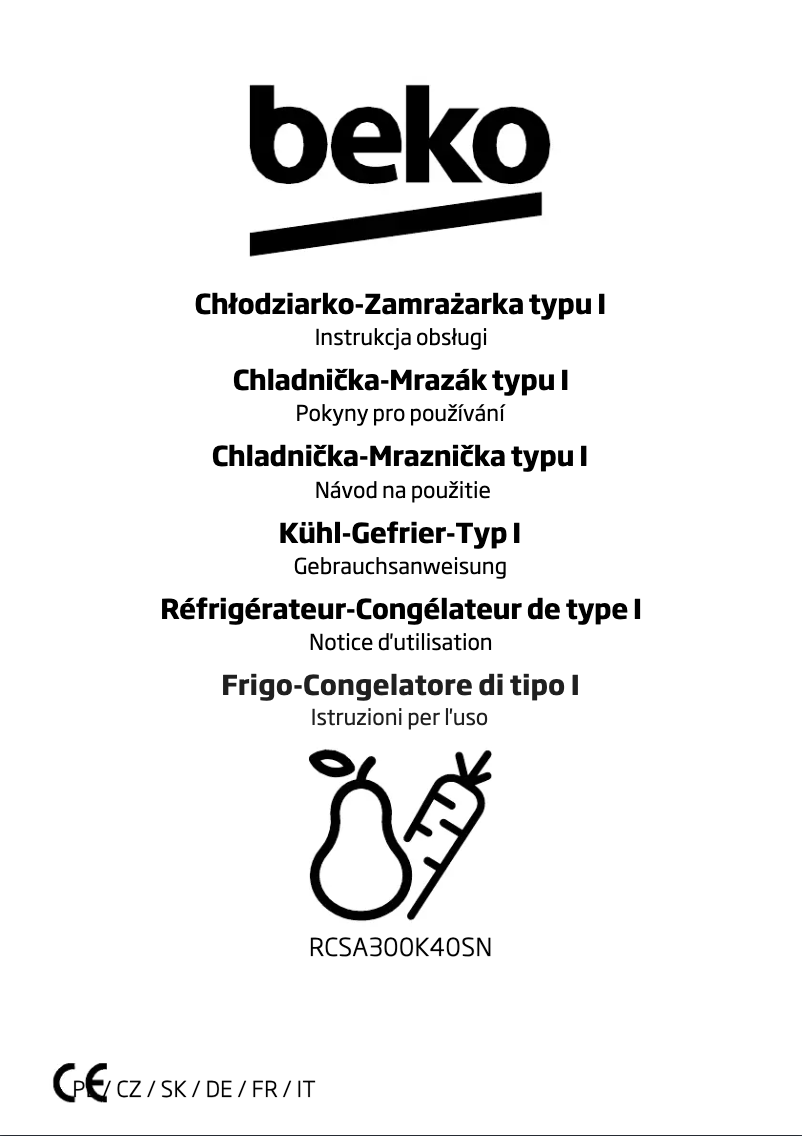 Page 1 de la notice Manuel utilisateur Beko RCSA300K40SN