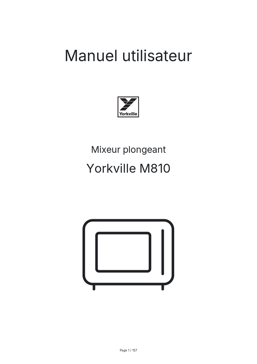 Page n°1 - Manuel utilisateur Yorkville M810