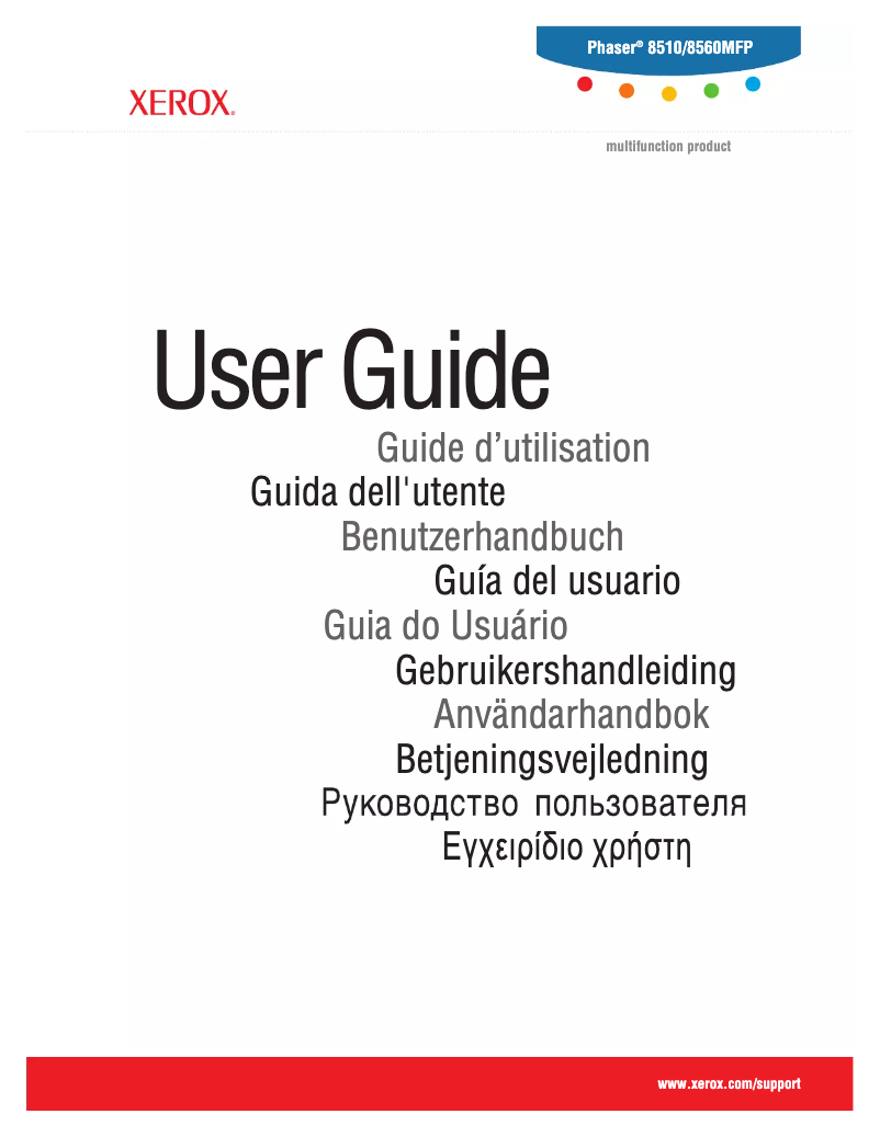 Page 1 de la notice Manuel utilisateur Xerox Phaser 8560MFP