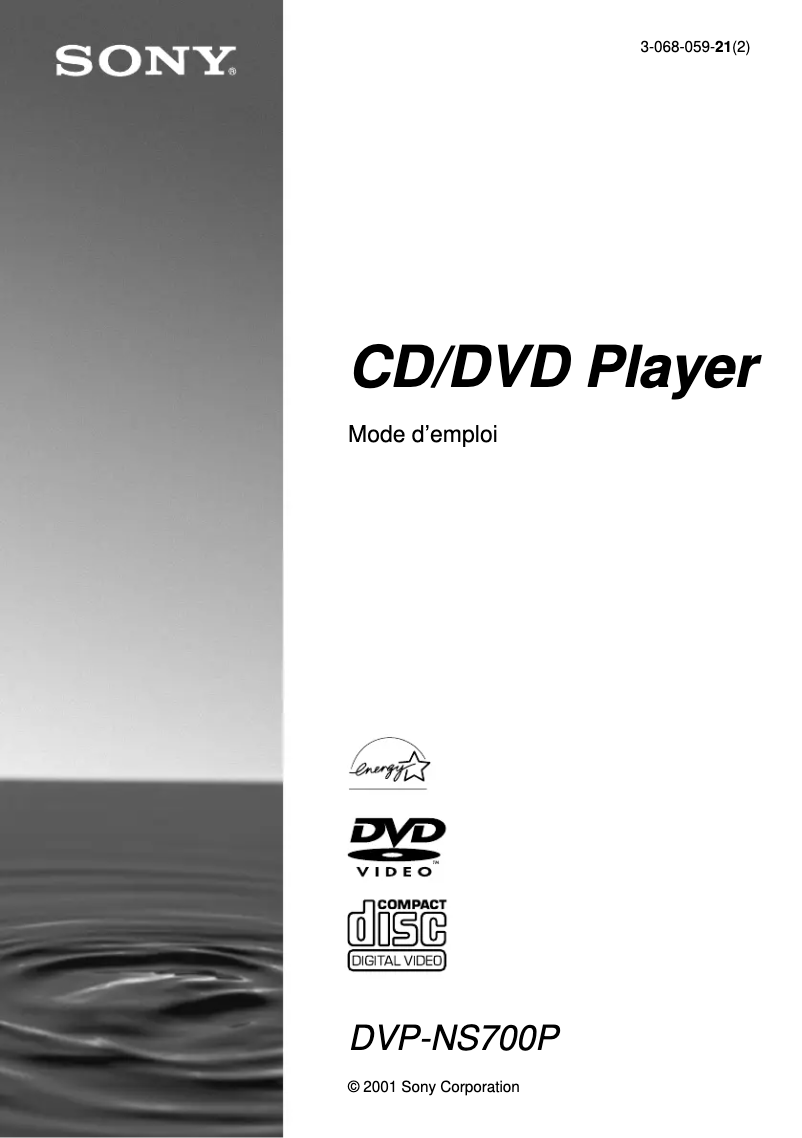Page n°1 - Manuel utilisateur Sony DVP-NS700P