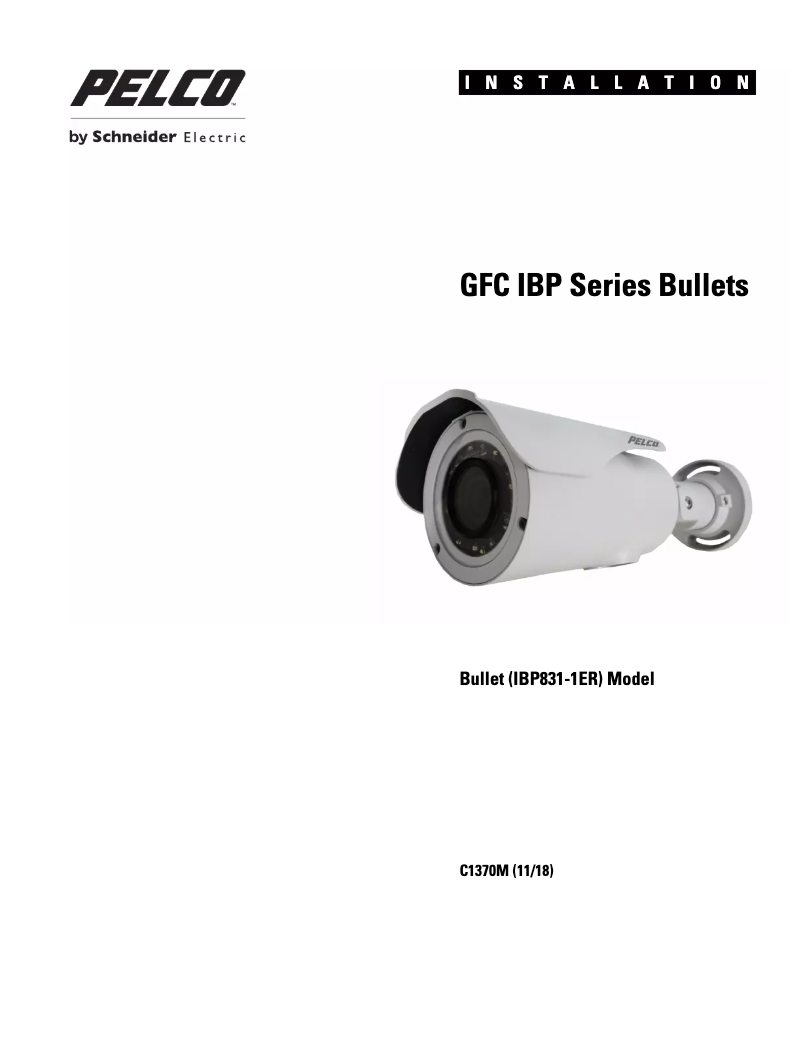 Image de la première page du manuel de l'appareil GFC IBP831-1ER