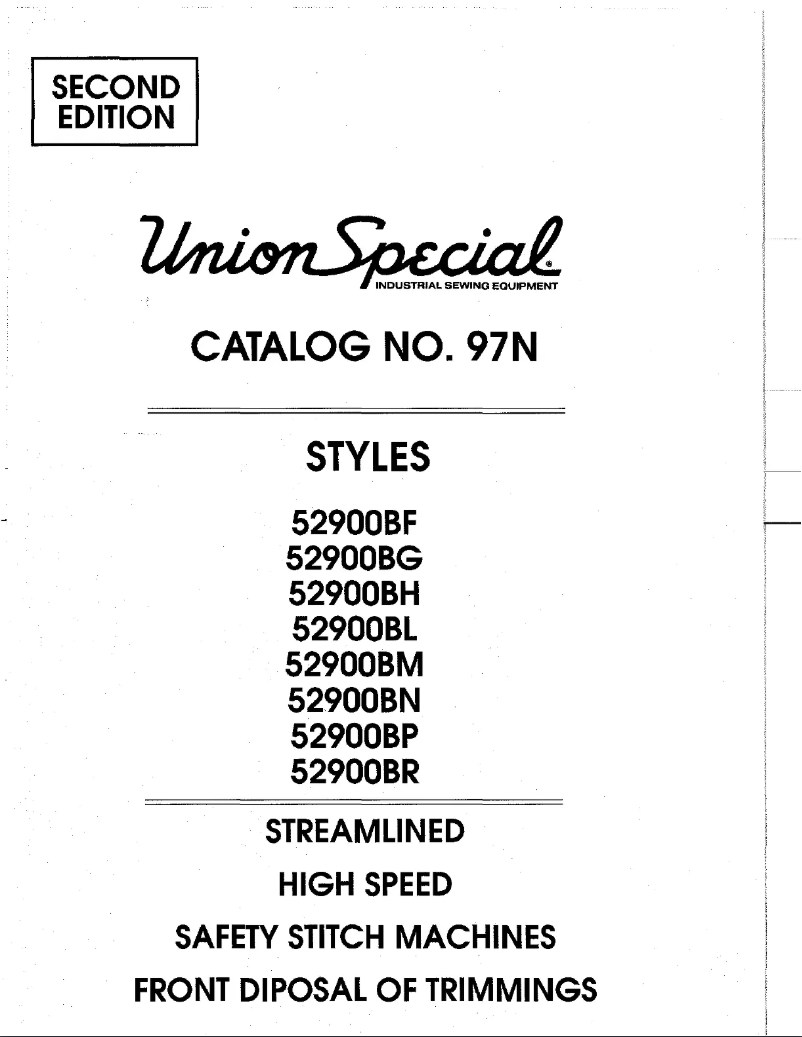 Page 1 de la notice Manuel utilisateur Union Special 52900BF