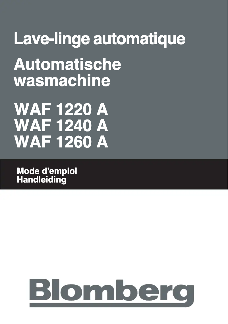 Page n°1 - Manuel utilisateur Blomberg WAF 1240 A