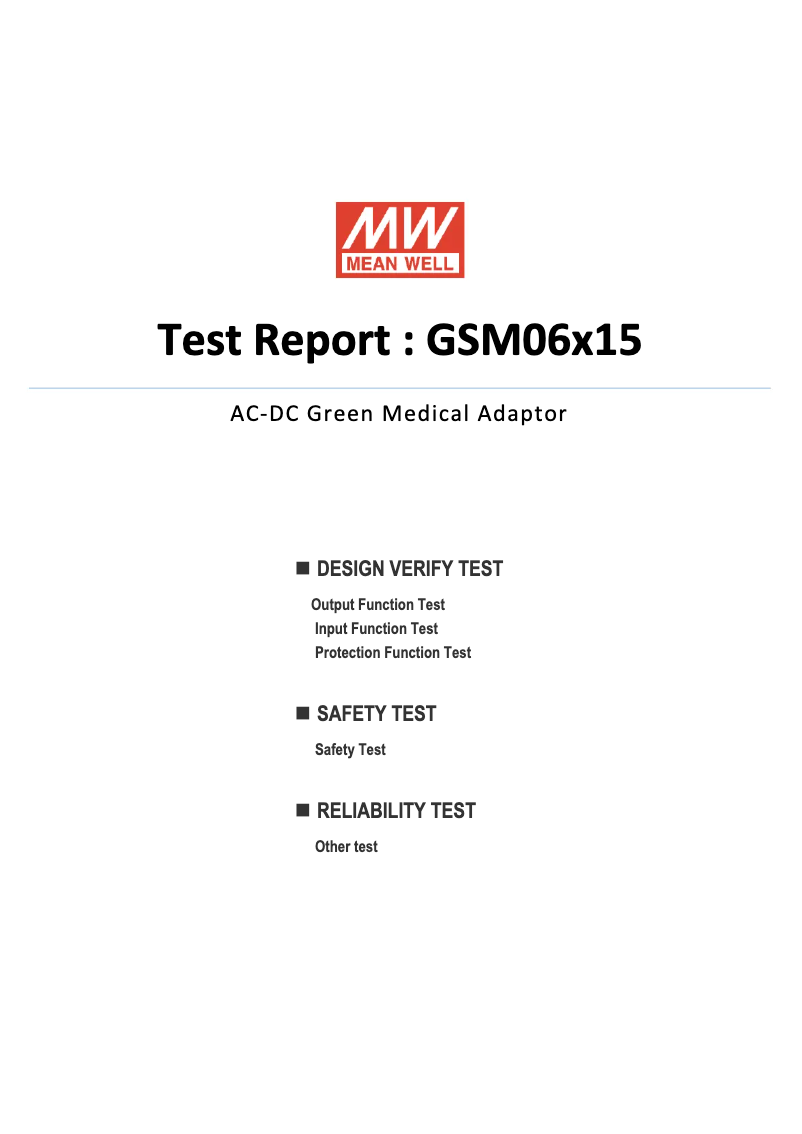 Page n°1 - Fiche technique Mean Well GSM06E15-P1J