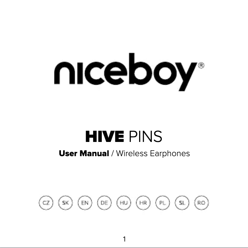 Page 1 de la notice Manuel utilisateur Niceboy HIVE Pins
