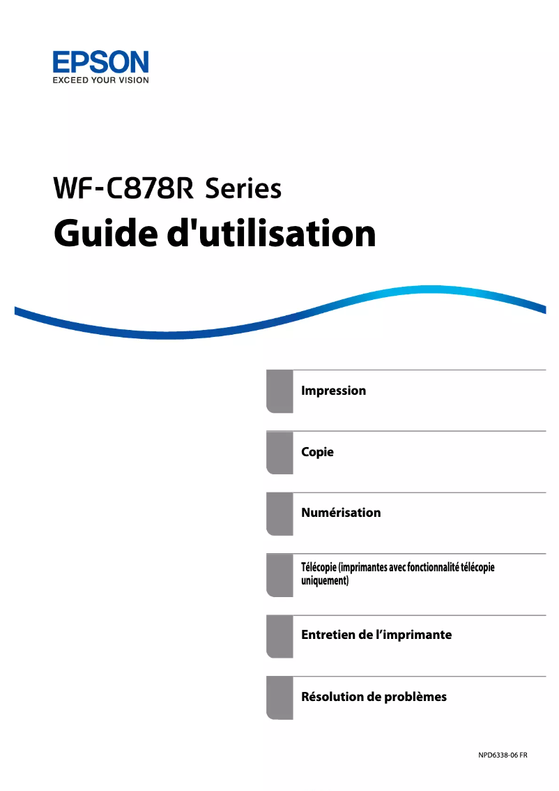 Image de la première page du manuel de l'appareil WorkForce Pro WF-C878R