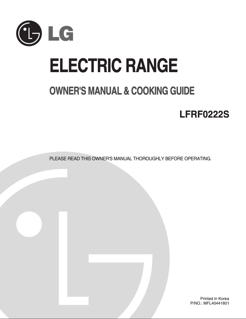 Image de la première page du manuel de l'appareil LFRF0222S