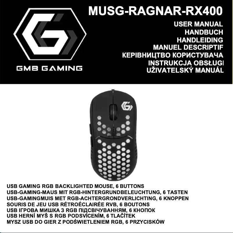 Page 1 de la notice Manuel utilisateur GMB Gaming MUSG-RAGNAR-RX400