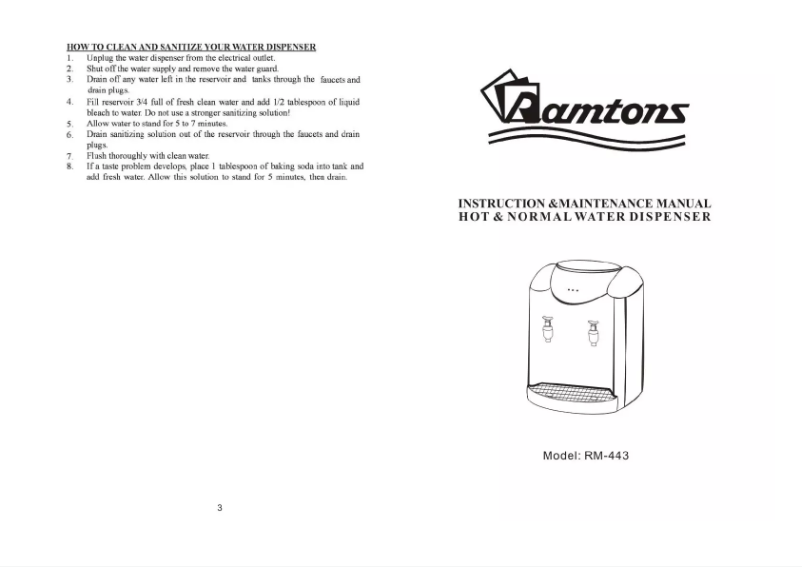 Page 1 de la notice Manuel utilisateur Ramtons RM/443