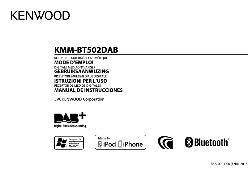 Image de la première page du manuel de l'appareil KMM-BT502DAB