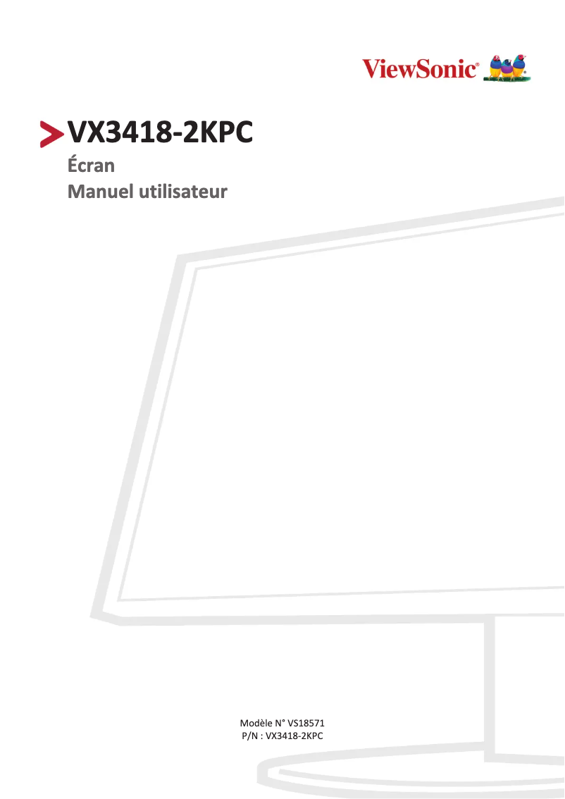 Image de la première page du manuel de l'appareil VX3418-2KPC