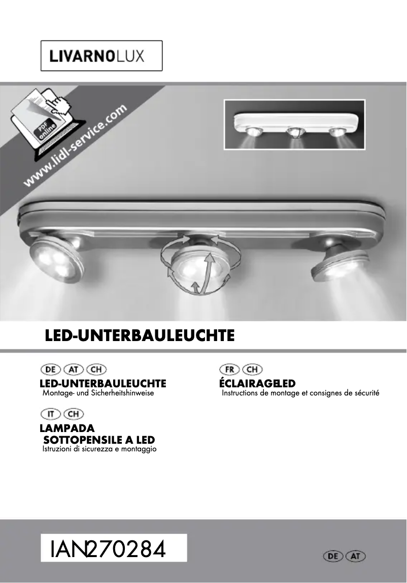 Page 1 de la notice Manuel utilisateur Livarno Lux IAN 270284
