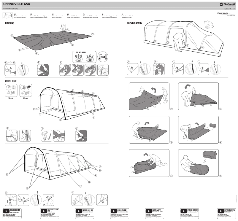 Page 1 de la notice Guide d'installation Outwell Springville 6SA