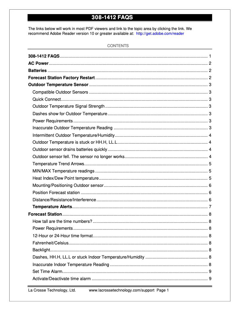 Image de la première page du manuel de l'appareil 308-1412S