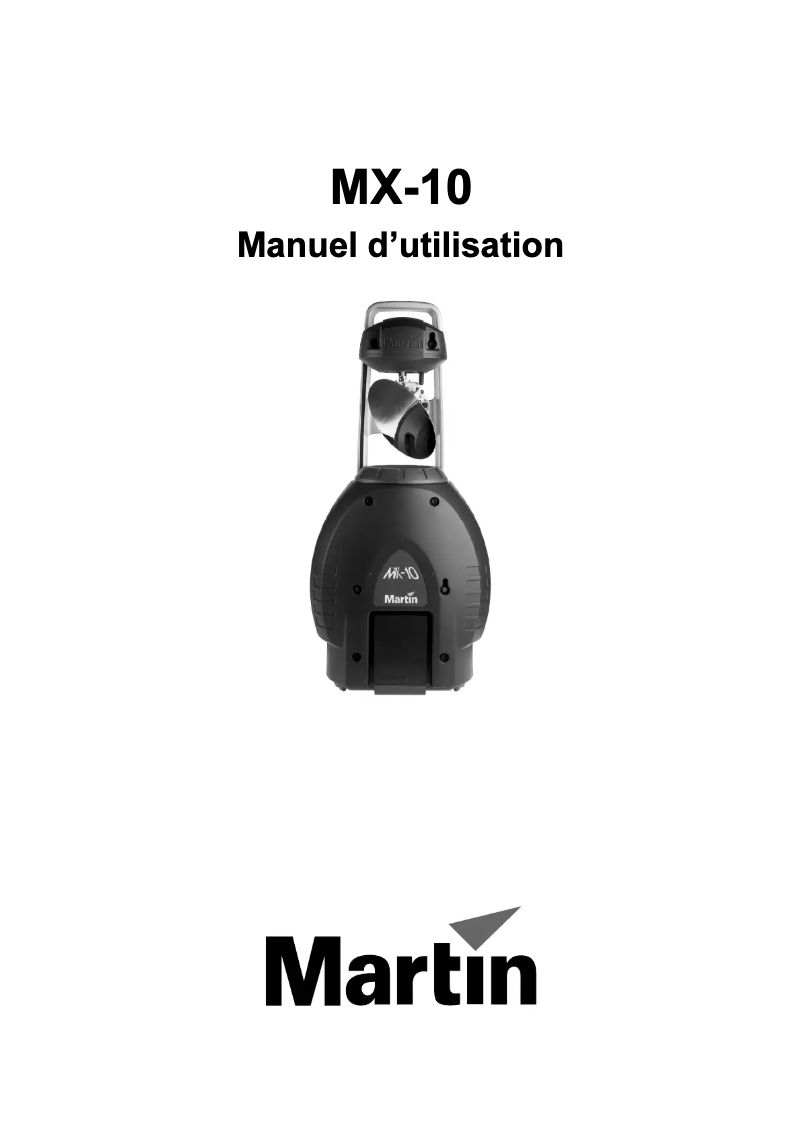 Page n°1 - Manuel utilisateur Martin MX-10 Extreme