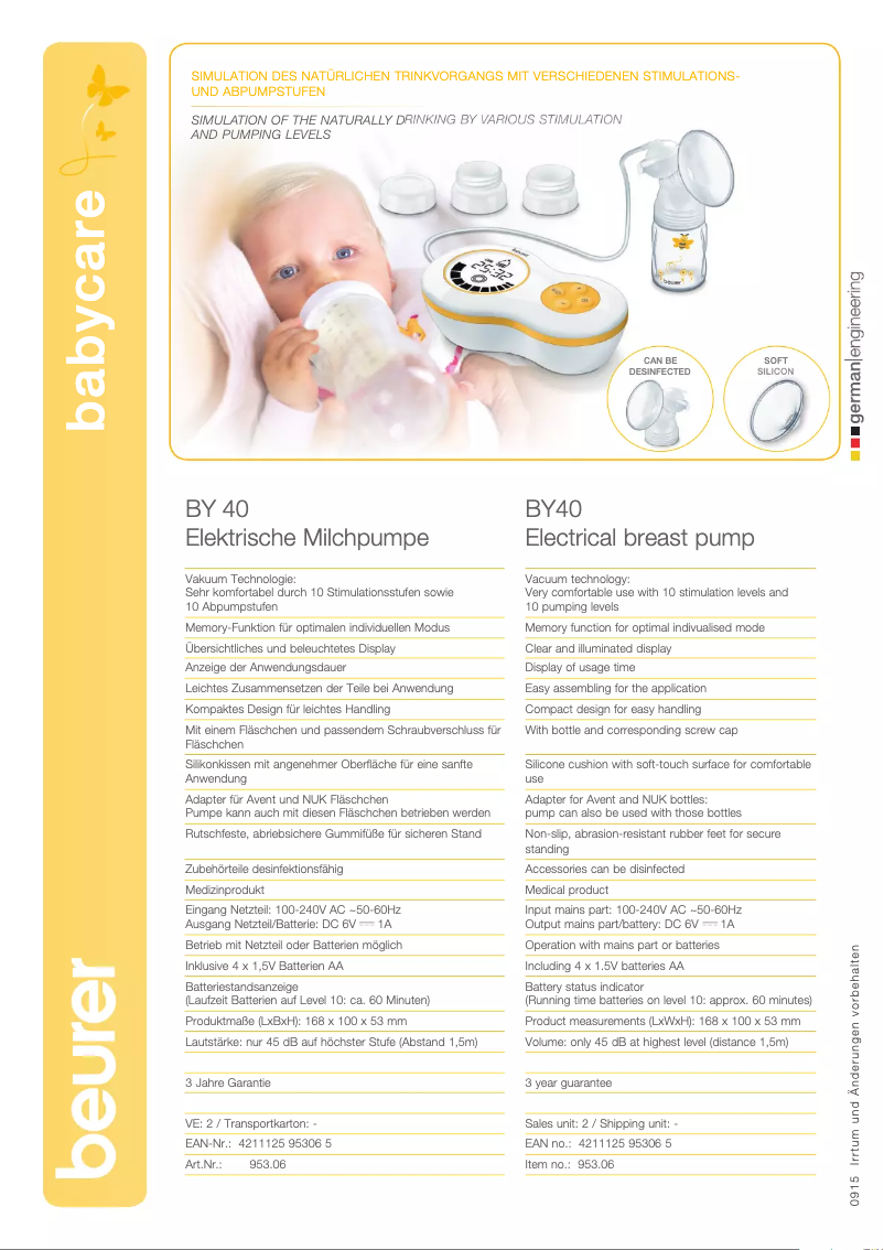 Image de la première page du manuel de l'appareil BY 40