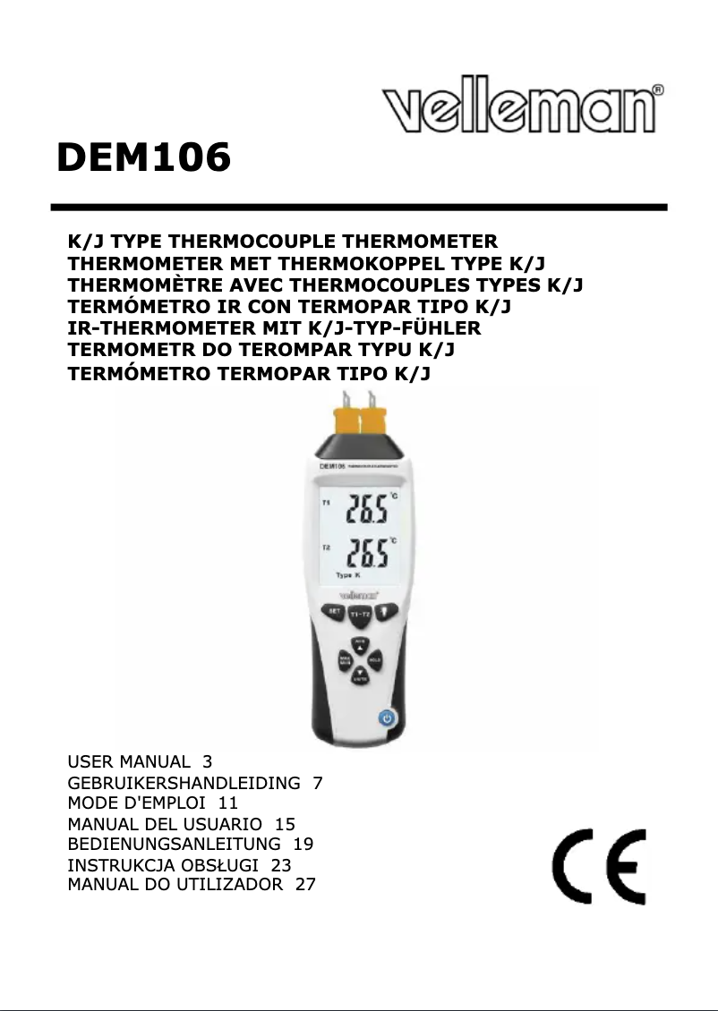 Image de la première page du manuel de l'appareil DEM106