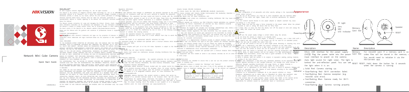 Page 1 de la notice Guide de démarrage rapide Hikvision DS-2CV2U21FD-IW