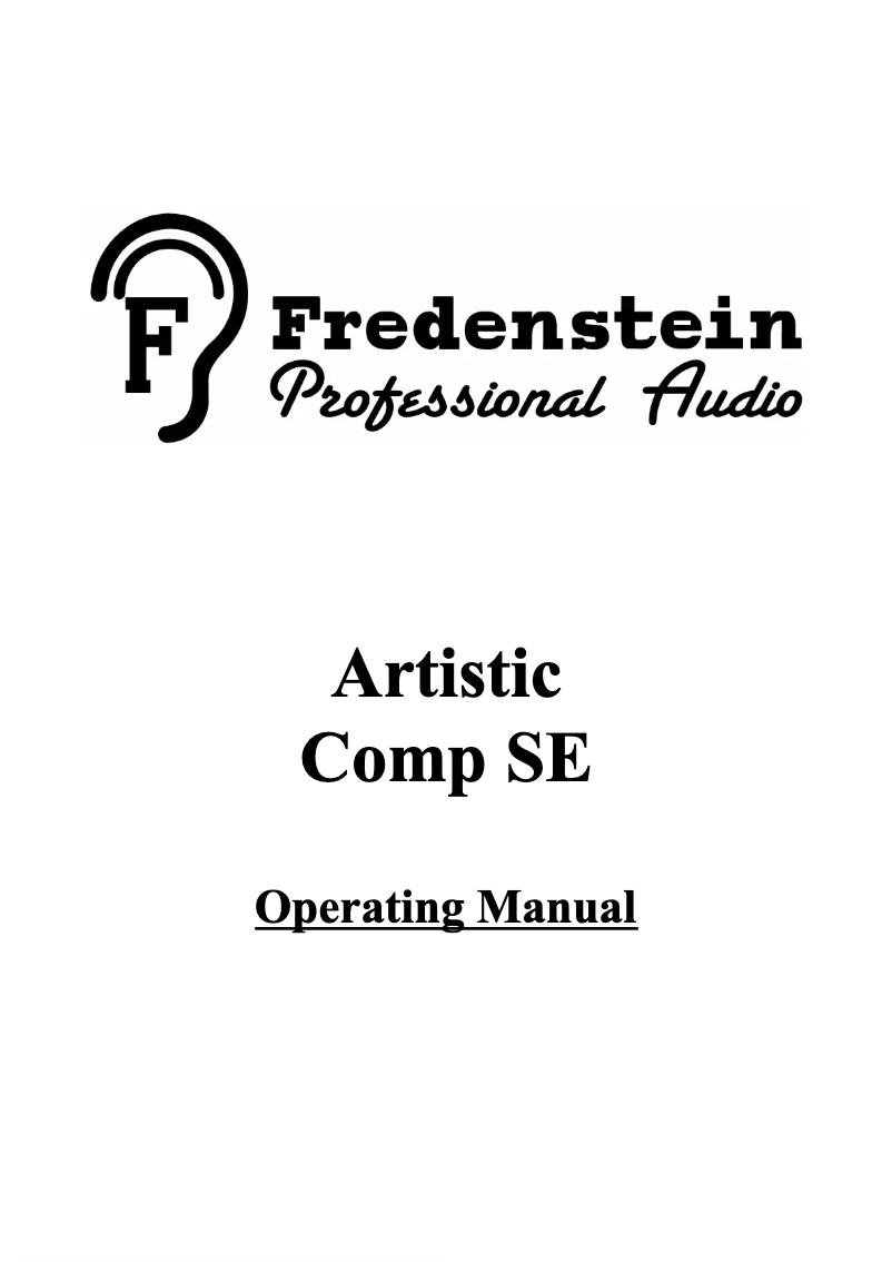 Página 1 del manual Manual de usuario Fredenstein Artistic Comp SE