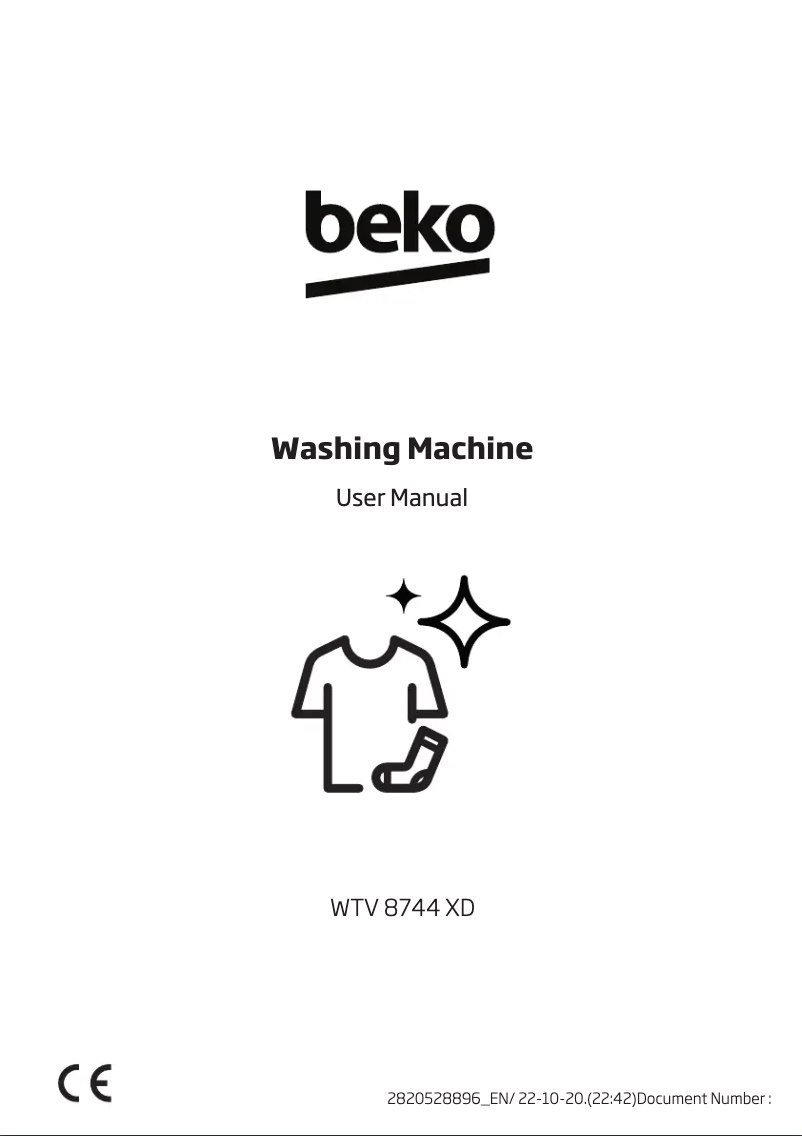 Page 1 de la notice Manuel utilisateur Beko WTV 8744 XD