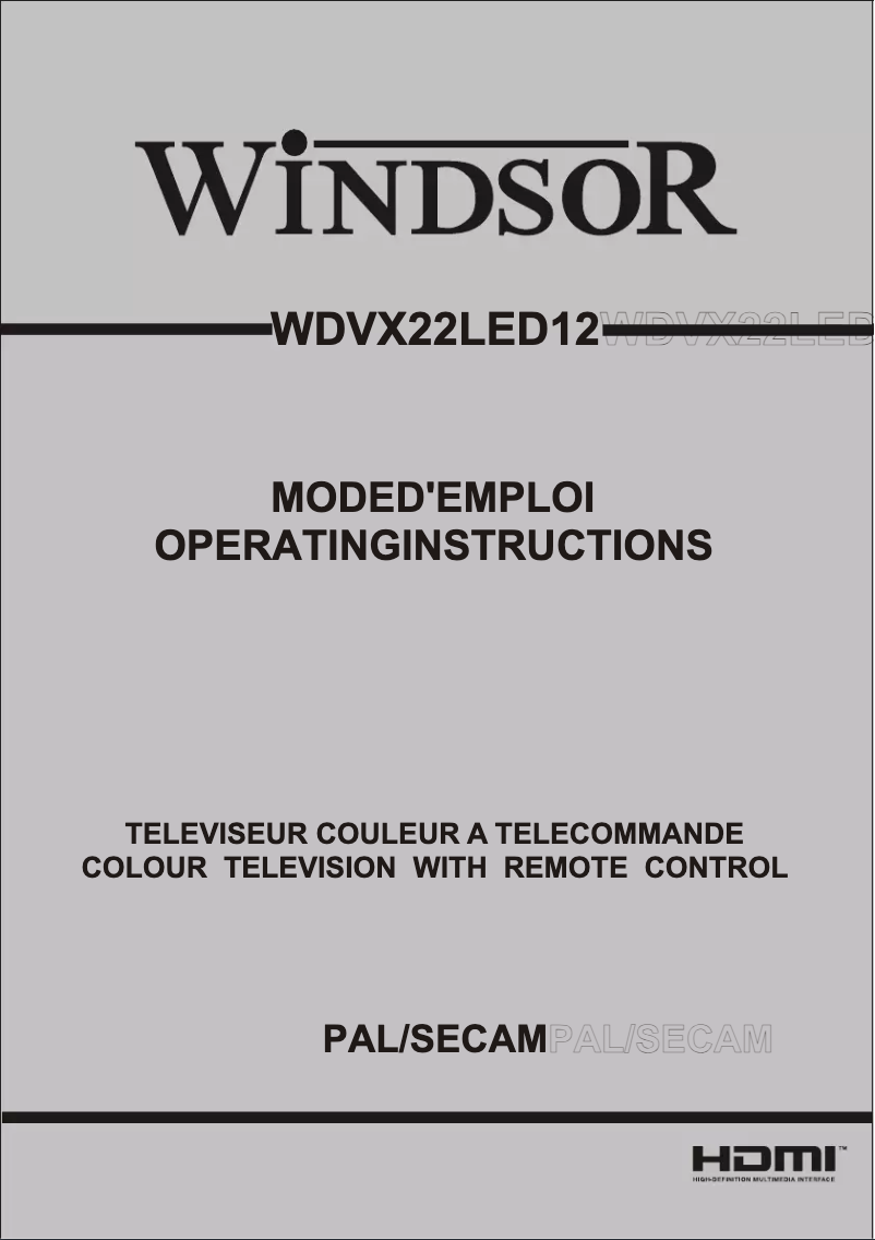 Page 1 de la notice Manuel utilisateur Windsor WDVX22LED12