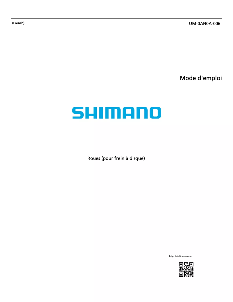 Page n°1 - Manuel utilisateur Shimano WH-R9270-C50-TL-R