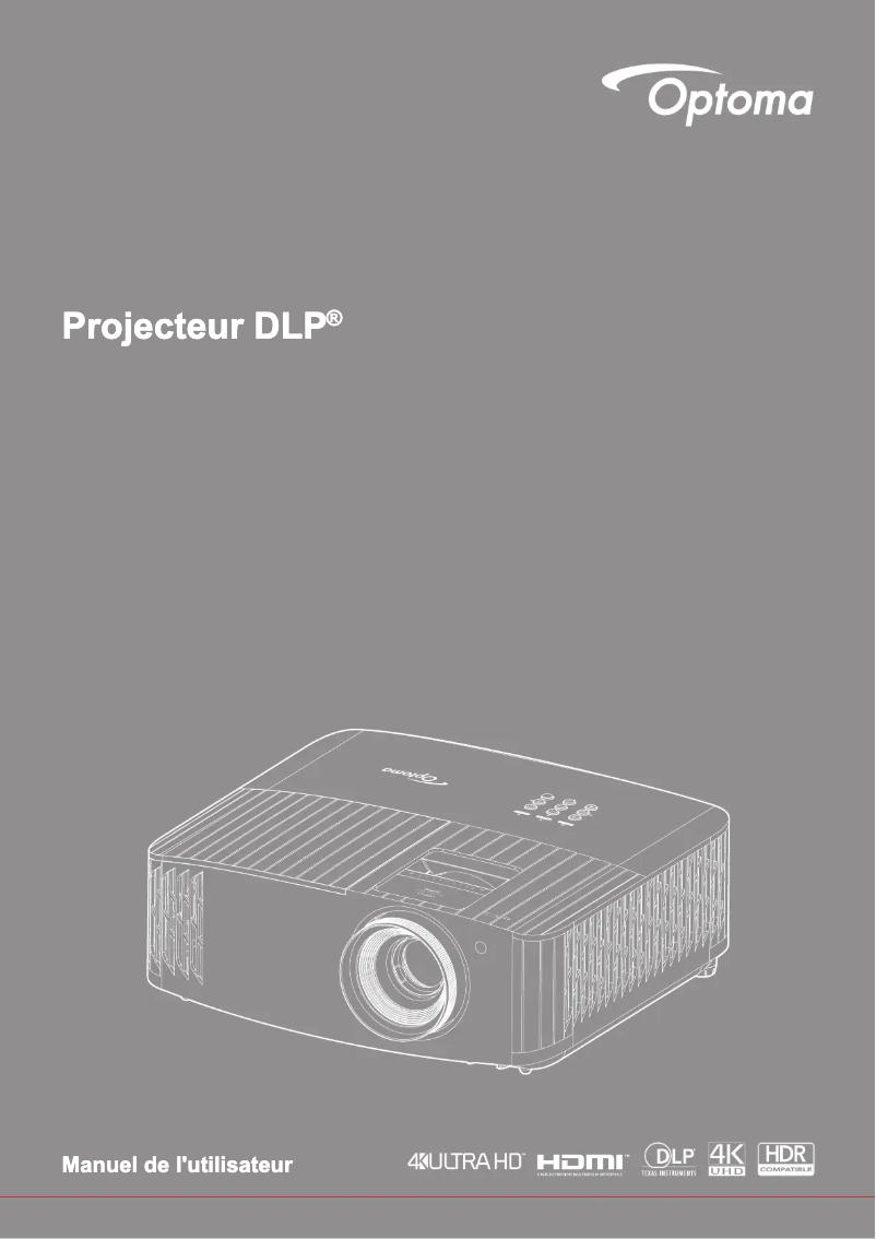 Page 1 de la notice Manuel utilisateur Optoma 4K400x