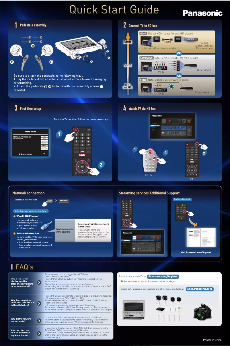 Page 1 de la notice Guide de démarrage rapide Panasonic TC-50CX400