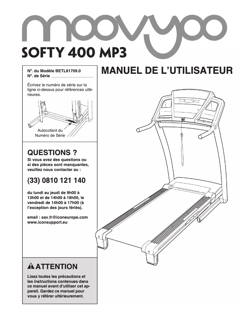 Page 1 de la notice Manuel utilisateur Moovyoo Softy 400 Mp3