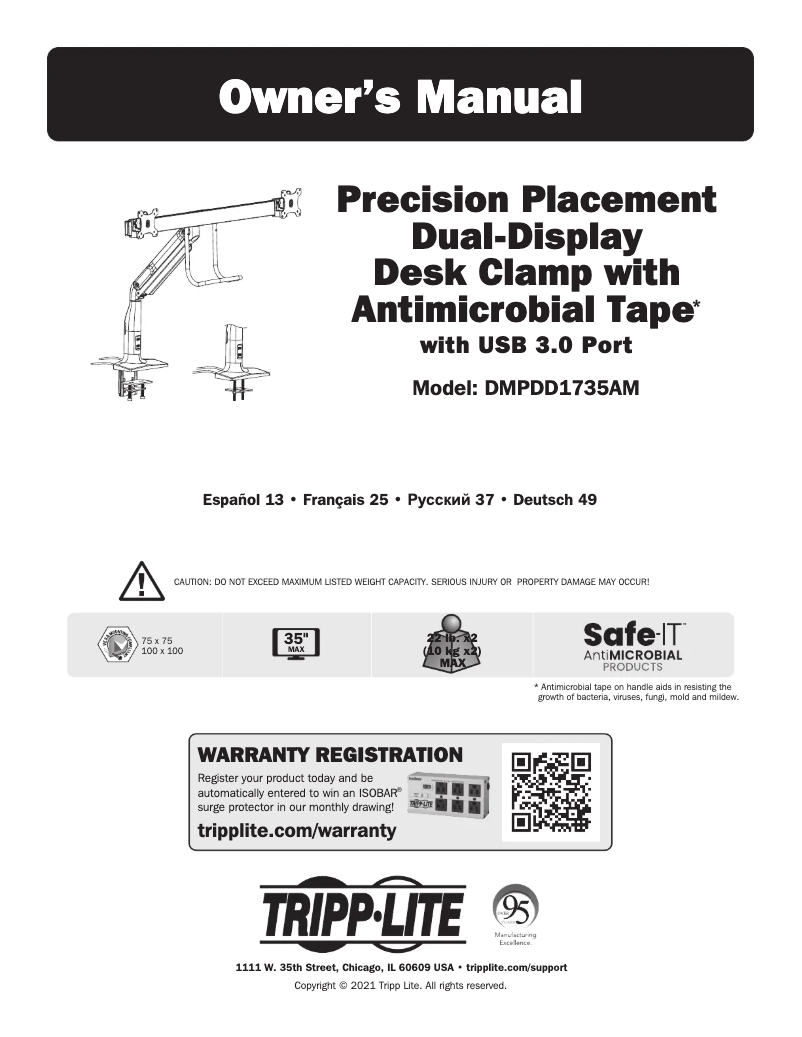 Page 1 de la notice Manuel utilisateur Tripp Lite DMPDD1735AM