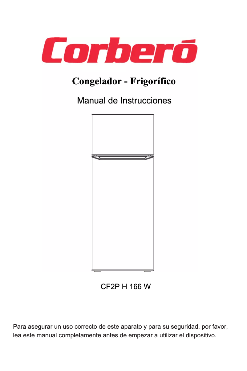 Page n°1 - Manuel utilisateur Corbero CF2PH166W