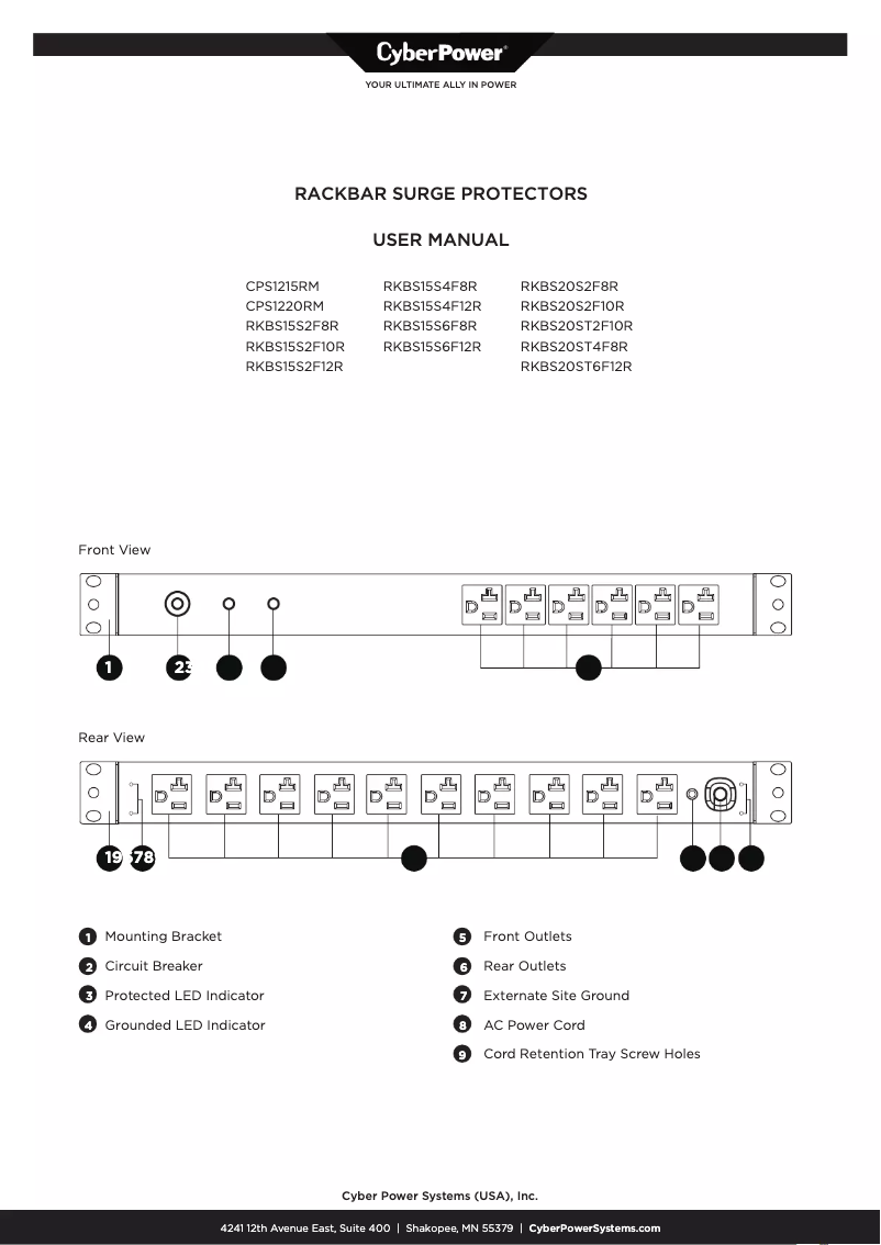 Página 1 del manual Manual de usuario CyberPower Rackbar CPS1215RMS