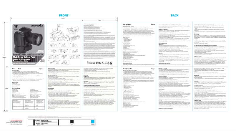 Page 1 de la notice Manuel utilisateur Digipower PGR-CNE8