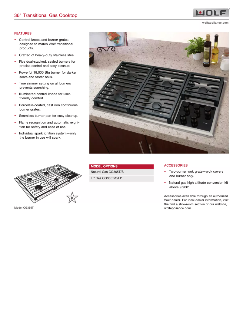 Page 1 de la notice Manuel utilisateur Wolf CG365T