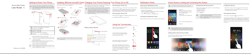 Page 1 de la notice Guide de démarrage rapide Huawei Ascend P1