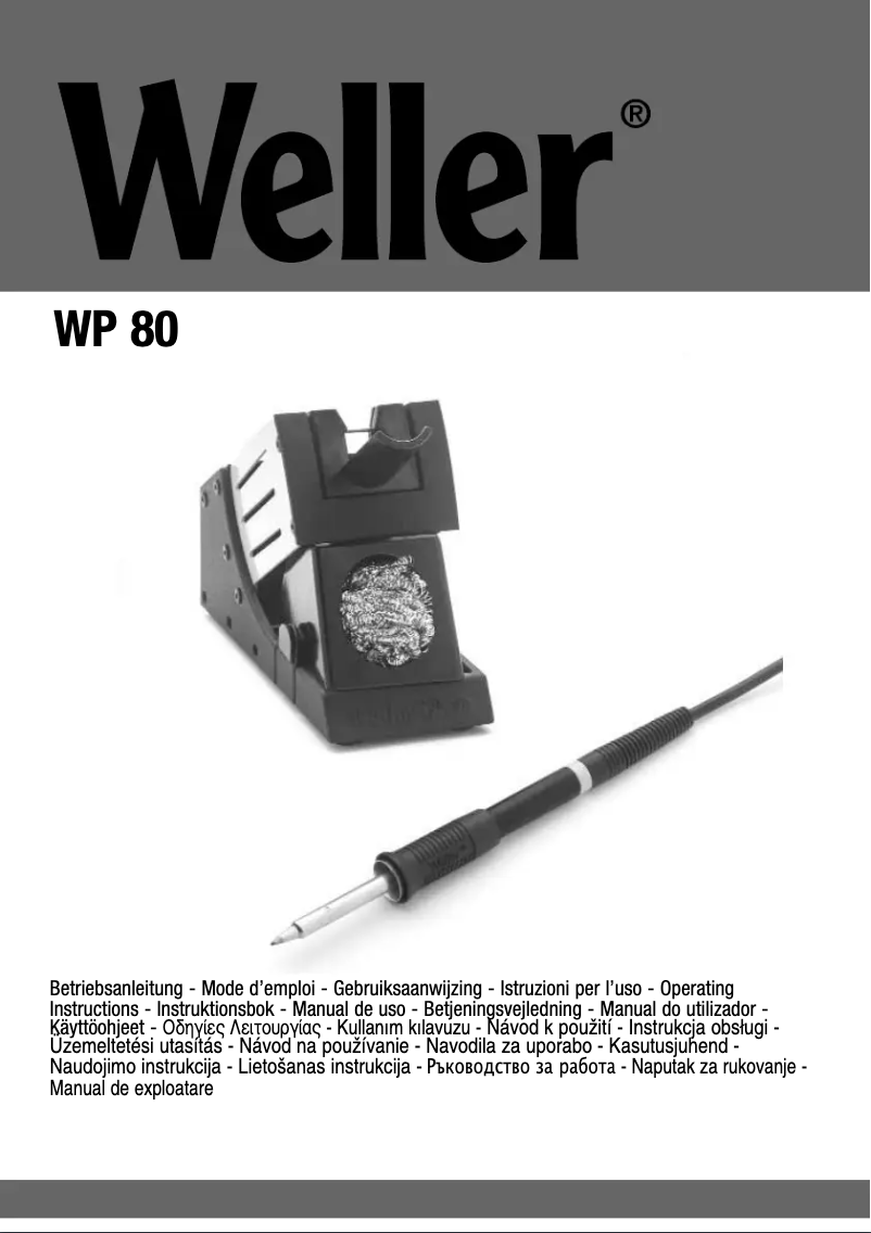 Page n°1 - Manuel utilisateur Weller WP80